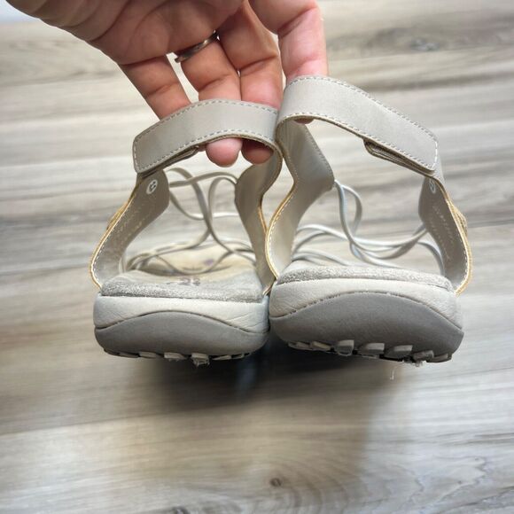 Skechers Reggae Slim Takes Two Sandals Size 11 Taupe Elastic Straps - Picture 4 of 10